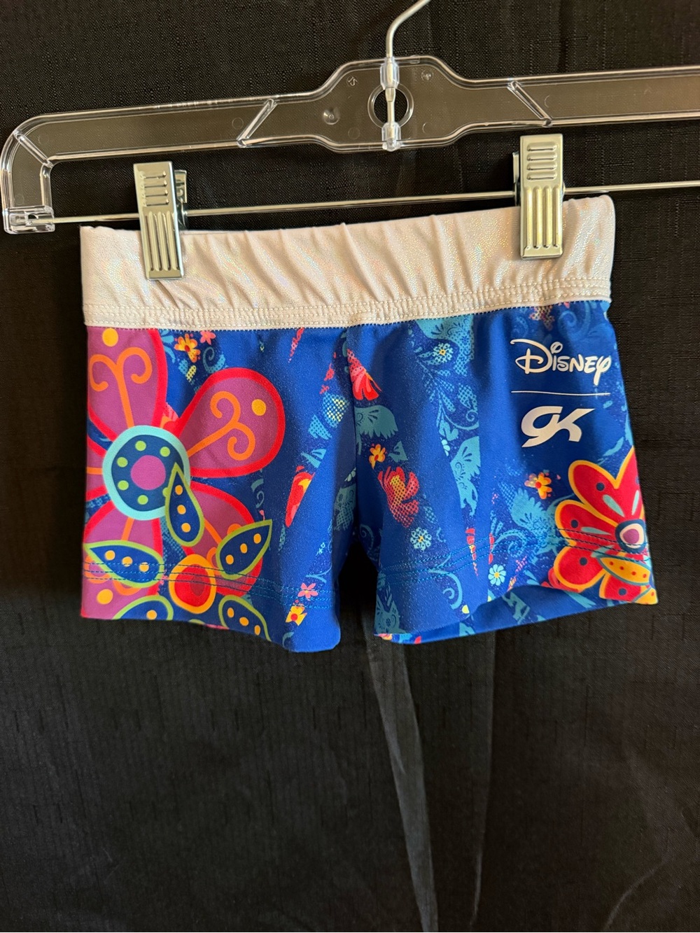 Disney Girls' Blue Floral Gymnastics Shorts